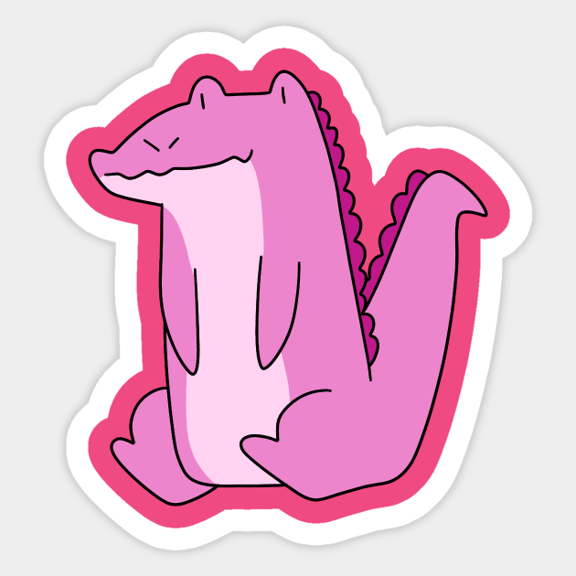 Pink Alligator Sticker by saradaboru